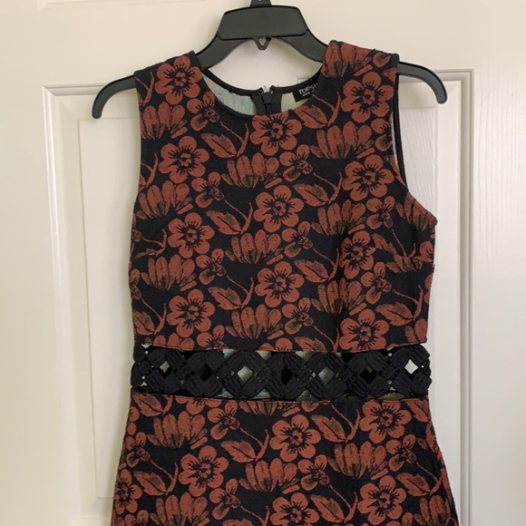 Topshop Dress 6 Floral Cut Out A-Line Mod - Picture 2 of 15